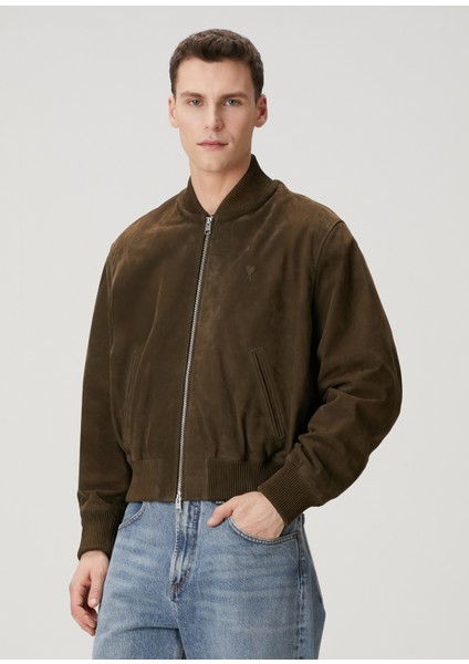 Haki Süet Bomber Ceket