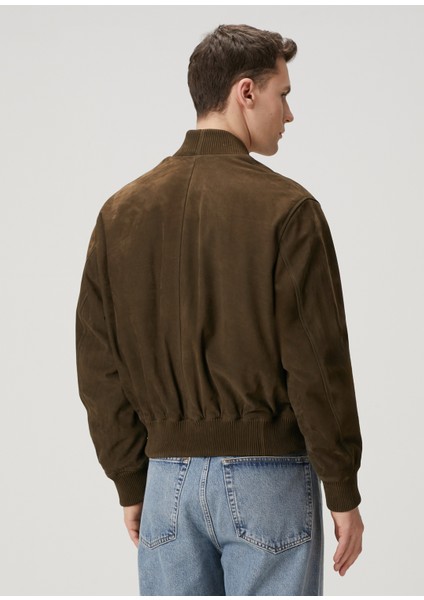 Haki Süet Bomber Ceket