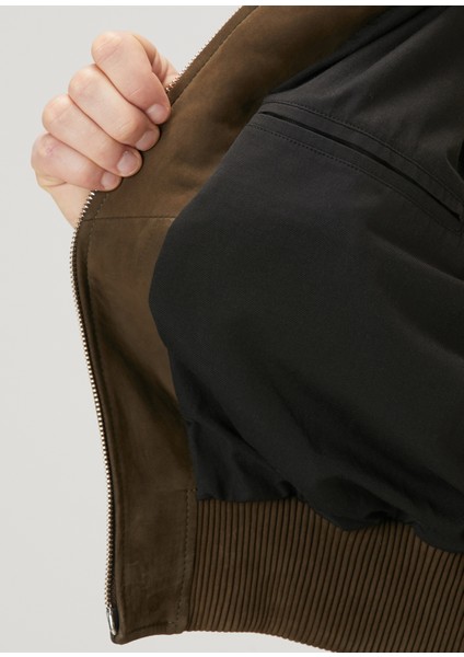 Haki Süet Bomber Ceket