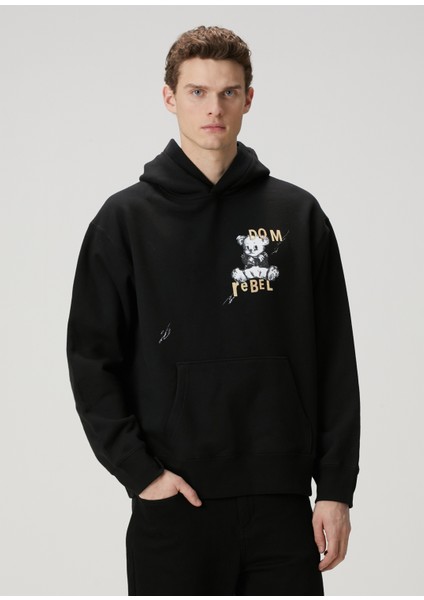 Gloomy Siyah Kapüşonlu Sweatshirt