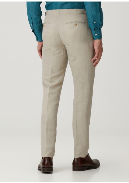 Bej Keten Pantolon