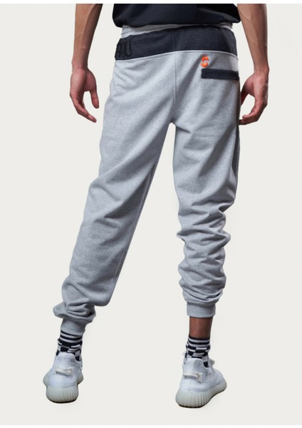 Rebu Gri Krom Beli Lastikli Jogger Eşofman Altı