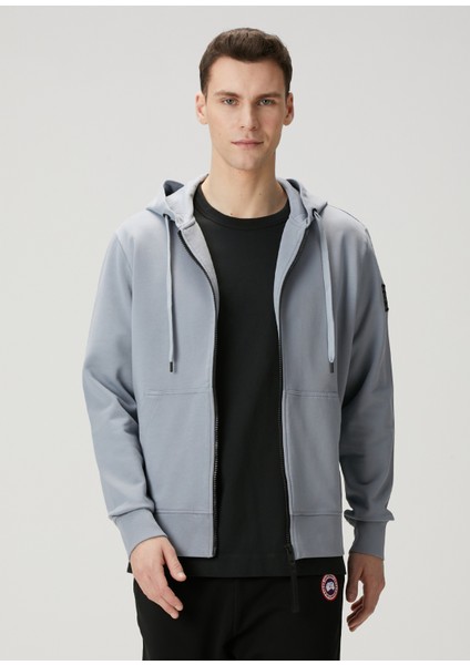 Huron Mavi Kapüşonlu Sweatshirt