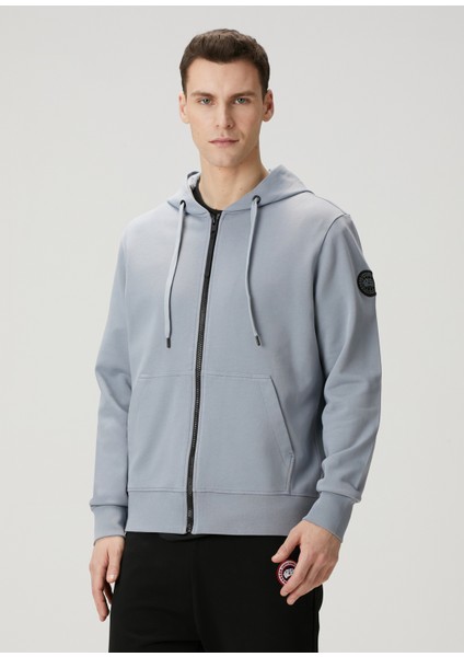 Huron Mavi Kapüşonlu Sweatshirt