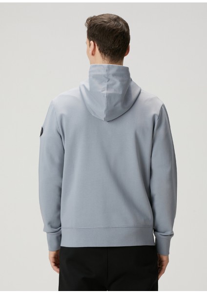 Huron Mavi Kapüşonlu Sweatshirt