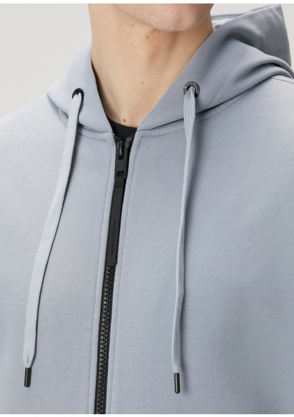 Huron Mavi Kapüşonlu Sweatshirt