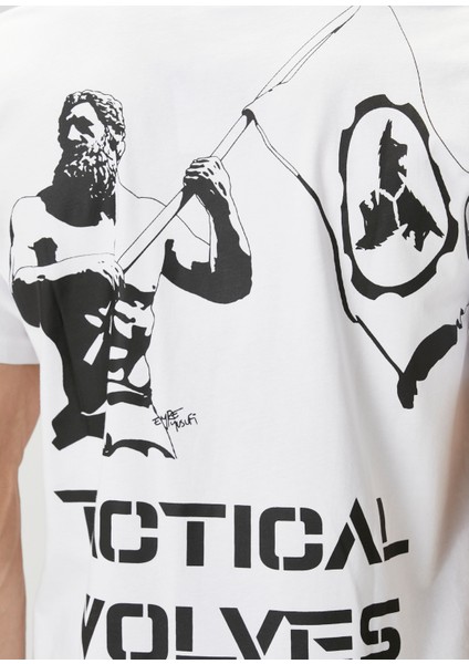 Beyaz Baskılı T-Shirt