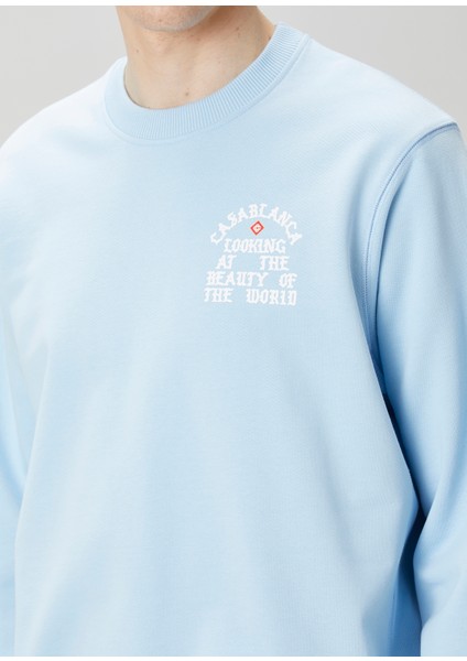 Looking At The Beauty Of The World Mavi Sweatshirt