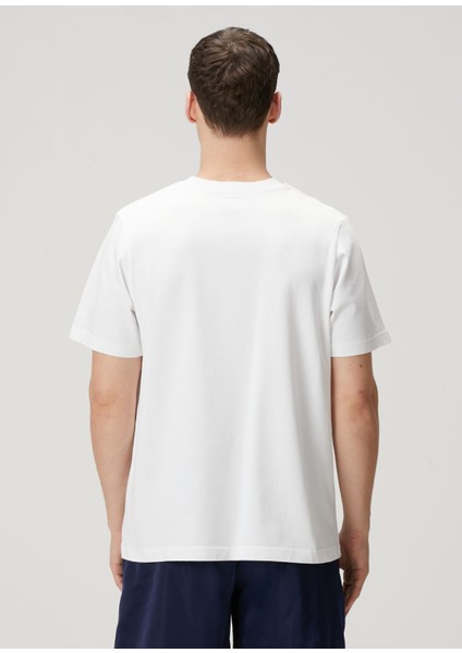 Beyaz Logo Baskılı Organik Pamuk T-Shirt fırsatları