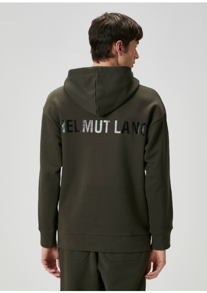 Mega Zip Haki Kapüşonlu Sweatshirt