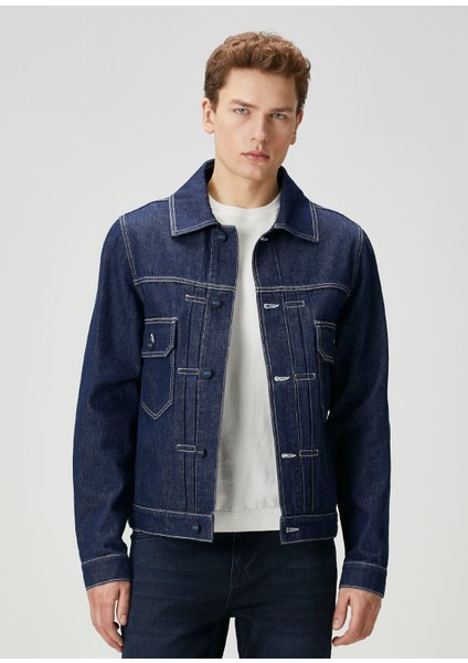 Lacivert Denim Ceket