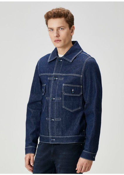 Lacivert Denim Ceket