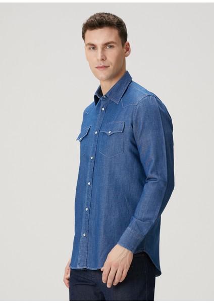Açık Mavi Denim Gömlek