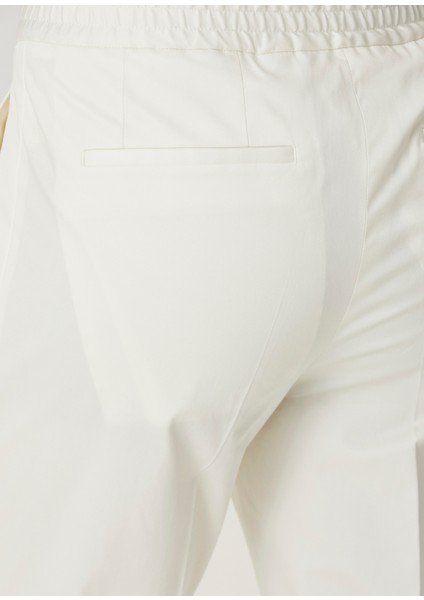 Bej Beli Kordonlu Pantolon