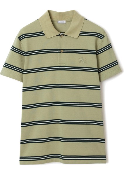 Bar Siyah Çizgili Polo Yaka Kısa Kollu Erkek T-Shirt