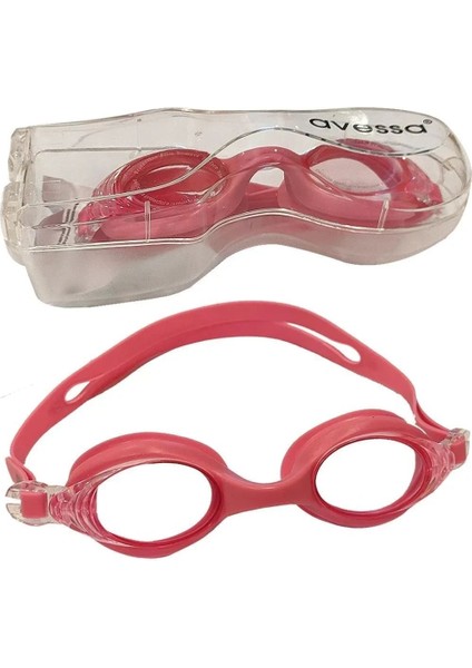 Ayarlanabilir Pembe Yüzücü Gözlüğü, Kutulu, Yetişkinler Için, Deniz ve Havuz Kullanımı