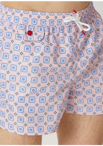Pembe Beli Kordonlu Geometrik Desenli Mayo indirimleri