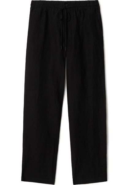 Cie Siyah Keten Erkek Klasik Pantolon