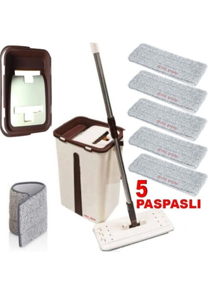 Microfiber Tablet Mop Temizlik Seti 6+6 Kova ve Metal Sapli, 5 Paspas Fiyata Dahil fiyatları