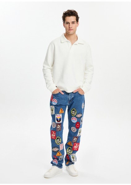 Beyaz Polo Yaka Erkek Sweatshirt fiyatları