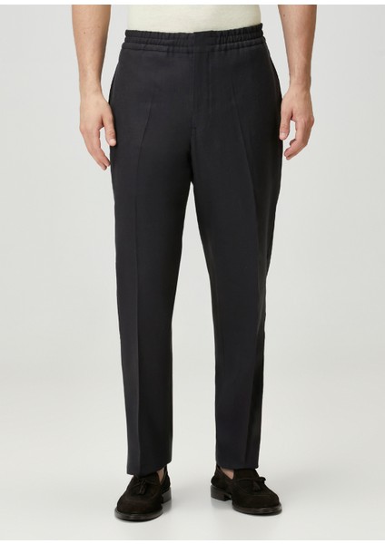 Lacivert Keten Formal Pantolon
