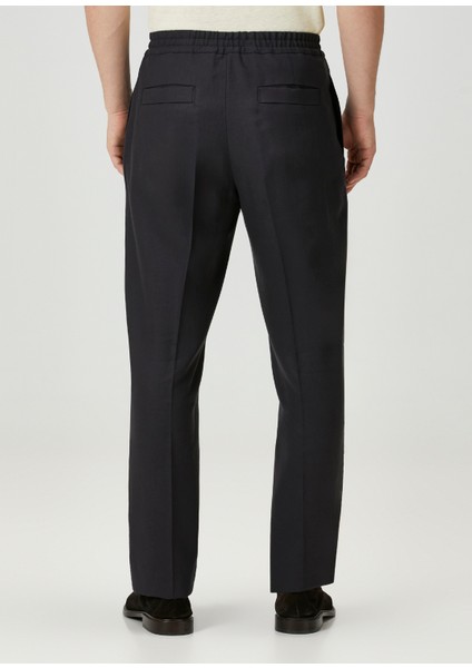 Lacivert Keten Formal Pantolon