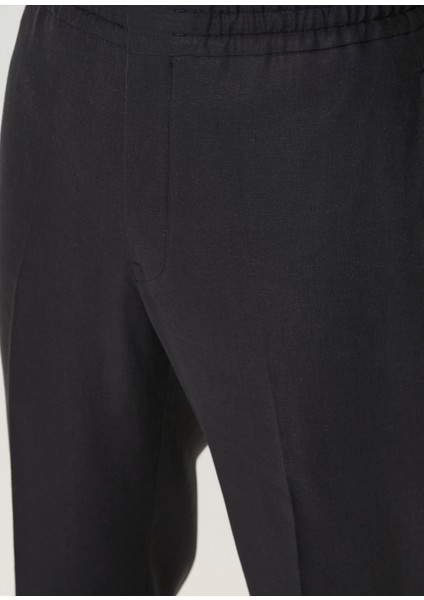 Lacivert Keten Formal Pantolon