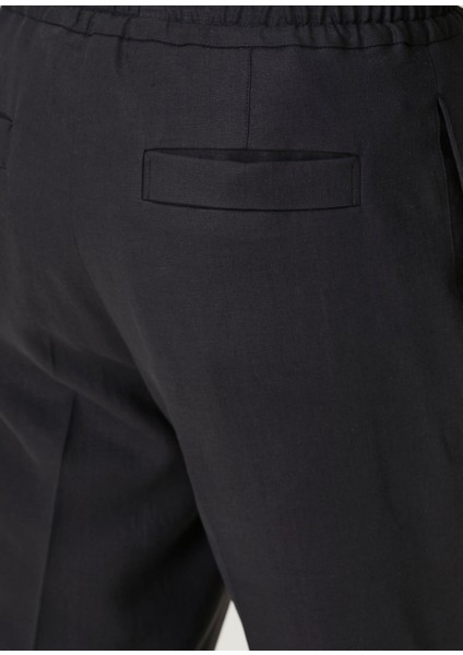 Lacivert Keten Formal Pantolon