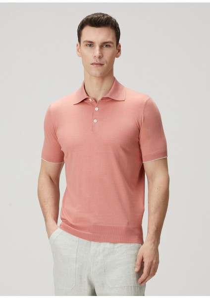 Koyu Pembe Polo Yaka Kısa Kollu Triko
