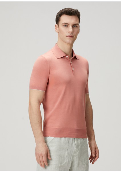 Koyu Pembe Polo Yaka Kısa Kollu Triko modelleri