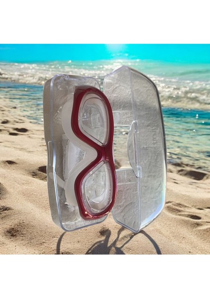 Kadın ve Erkek Için Kırmızı Kutulu Yüzücü ve Spor Gözlüğü, Rahat ve Şık Tasarım