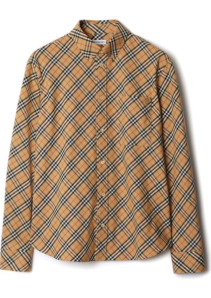 Sip Bej Pamuklu Relaxed Fit Uzun Kollu Erkek Gömlek