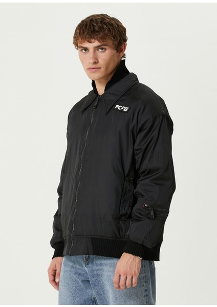 Oversize Siyah Erkek Bomber Ceket