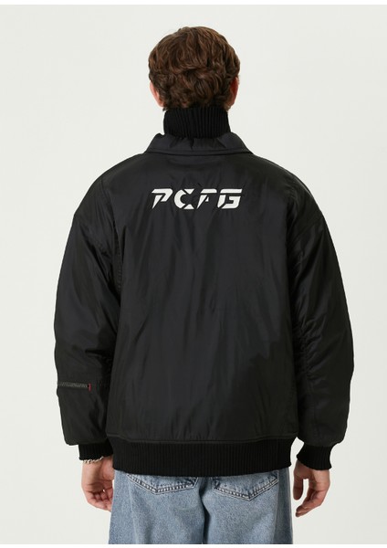 Oversize Siyah Erkek Bomber Ceket
