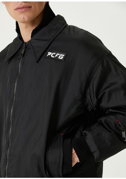 Oversize Siyah Erkek Bomber Ceket