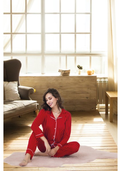 Rahat ve Şık Kadın Pijama - Kırmızı modelleri