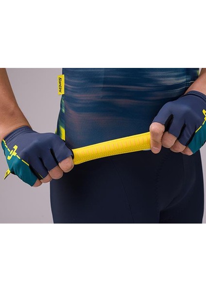 Le Maillot Jaune Kısa Kol Mavi Unisex Bisiklet Forması