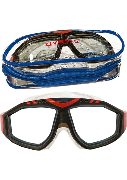 Yetişkinler Için Siyah Çantalı Yüzücü Gözlüğü, Deniz ve Havuz Kullanımı