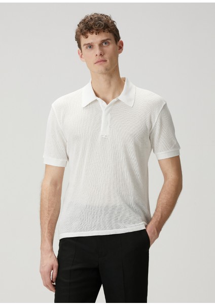 Beyaz Polo Yaka T-Shirt