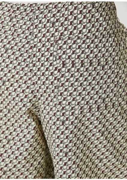 Çok Renkli Monogram Desenli Pantolon