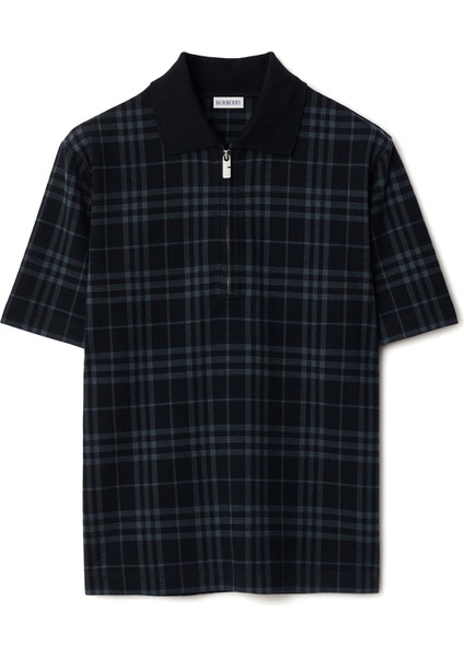 For Stretch Lacivert Pamuklu Kısa Kollu Polo Yaka Erkek T-Shirt