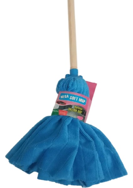 Xl Mikrofiber Paspas Büyük Boy, Yedek Uç ve Ahşap Sap Takımı