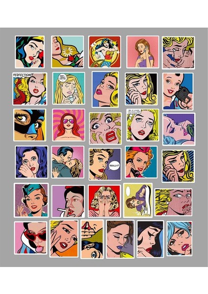 Retro Girl Seri 2 Defter Suluk Laptop Notebook Tablet Telefon Kılıf Sticker Seti