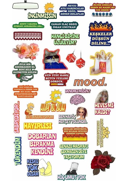 Kamyon Arkası Mood Laptop Notebook Telefon Kılıfı Sticker Paketi fiyatları