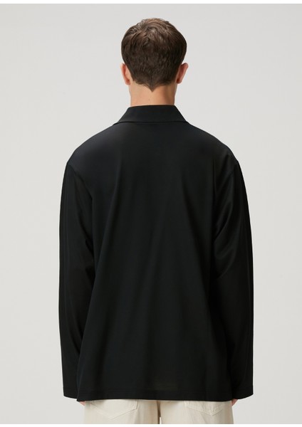 Siyah Polo Yaka Sweatshirt fırsatları