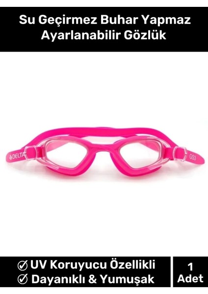 Su Geçirmez, Ayarlanabilir Yüzücü Gözlüğü, Silikon, Yetişkin, Deniz ve Havuz Kullanımı