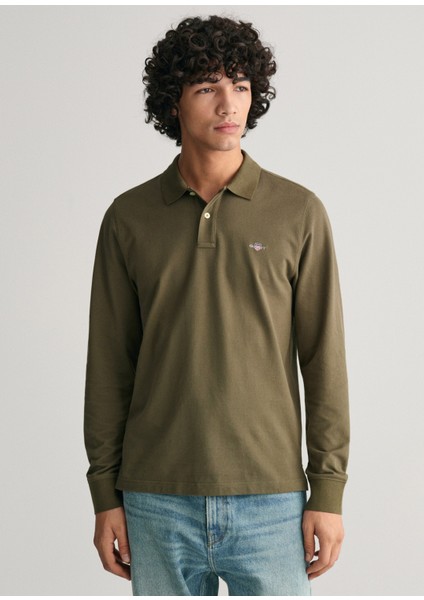 Yeşil Regular Fit Polo Yaka Erkek T-Shirt