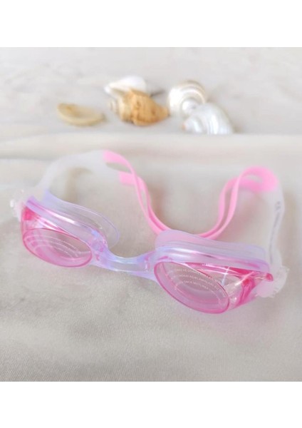 Pembe Silikon Burun Tıkaçlı Su Sporları Yüzücü Gözlüğü