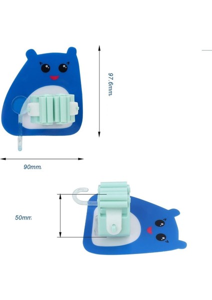 Renkli 4'lü Karikatür Figürlü Süpürge ve Fırça Sap Tutucu, Delmesiz ve Pratik Kullanım fiyatları