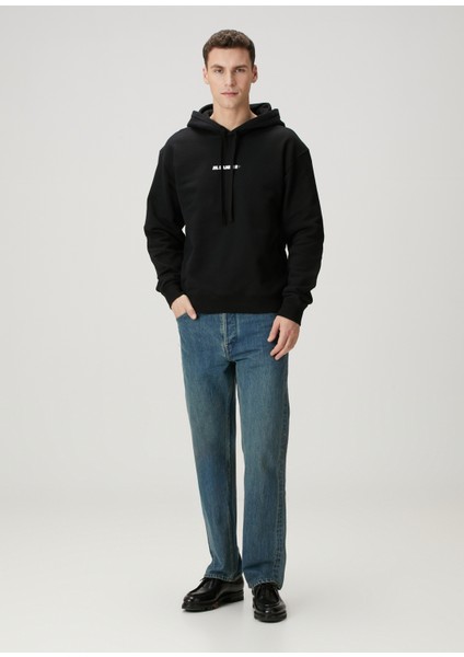 Siyah Kapüşonlu Logo Baskılı Sweatshirt fiyatları